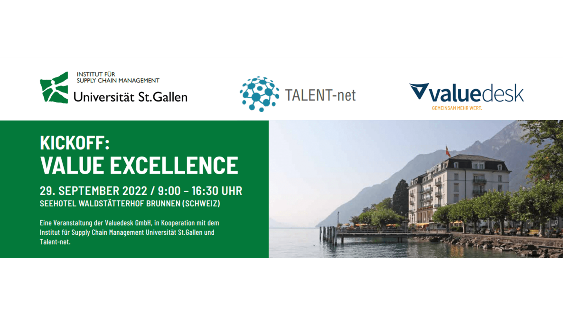 Read more about the article Kickoff: Value Excellence – in einem Monat findet unser Seminar mit ValueDesk und der Universität St. Gallen statt!